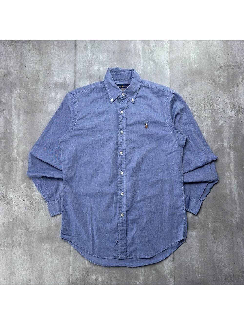Y2K Light Blue Polo Ralph Lauren Long Sleeve Button Up Shirt